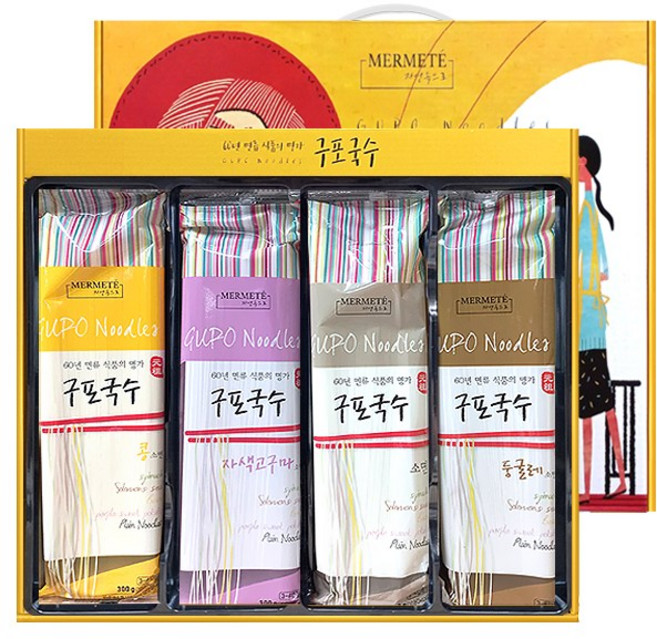 구포국수 300g 4팩 선물세트 오색국수 / 단체선물 답례품 명절선물, 1.2kg, 1세트