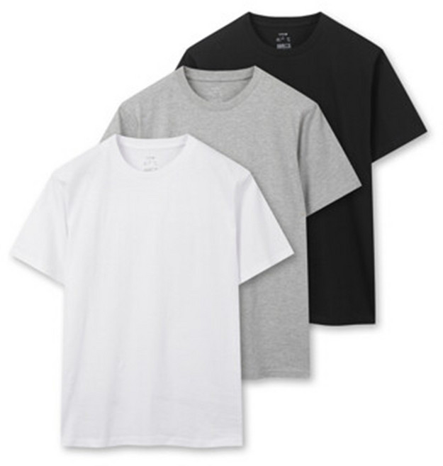 탑텐 공용) 코튼 베이직 반팔 티 (3PACK) MSG5TS3001