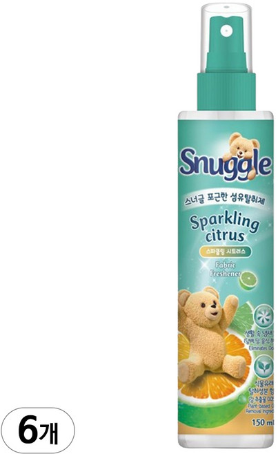 스너글 스파클링 시트러스 더블 소프트 섬유탈취제 본품, 150ml, 6개