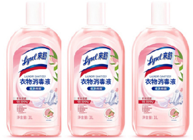 Lysol 來舒 衣物消毒液 果香, 3個, 1L