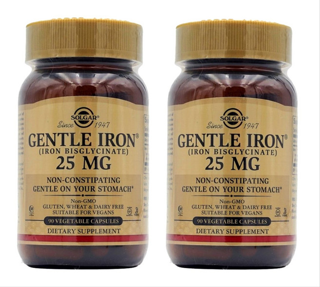 솔가 젠틀 철분 25mg 베지터블 캡슐, 90정, 2개