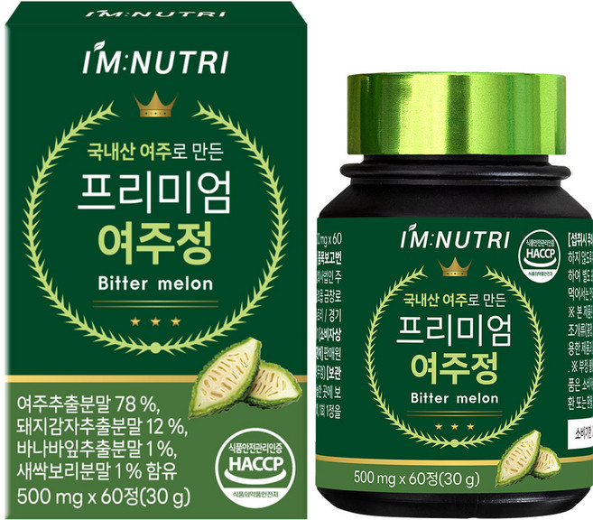 아임뉴트리 프리미엄 여주정 국내산 여주 돼지감자 함초 겨우살이 바나바잎, 1개, 60정