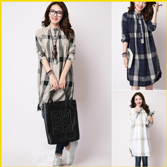 vaviola 바비올라 058체크코튼셔츠 빅사이즈 셔츠