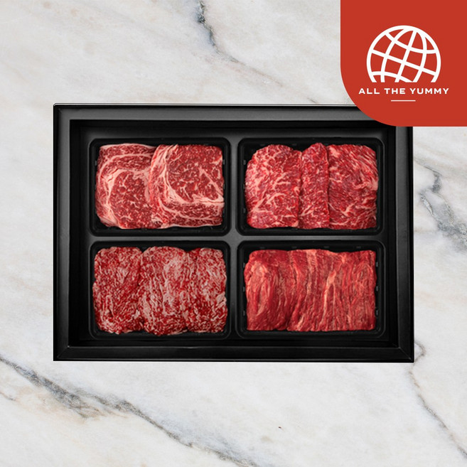 [올더야미] 횡성한우 1++등급 냉장 VVIP세트1호 총2.0kg(꽃등심500g+채끝500g+불고기500g+국거리500g) 고급지함 보냉가방 포장, 단품