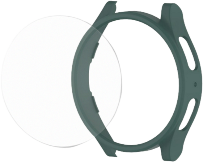 갤럭시워치 6 5 4 클래식 프로 범퍼 케이스 하프 프레임 액정보호 필름 투명케이스 40 44 43 47 42 46mm, 그린