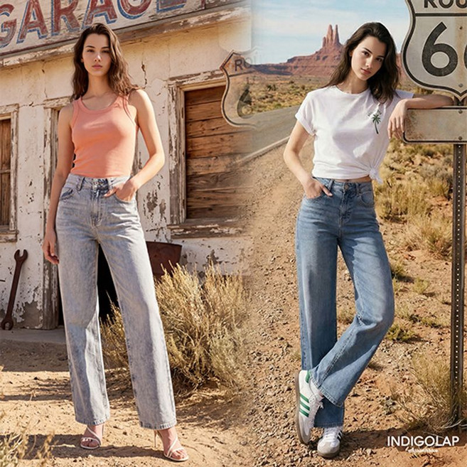 인디고랩 여성 썸머핏 데님 팬츠