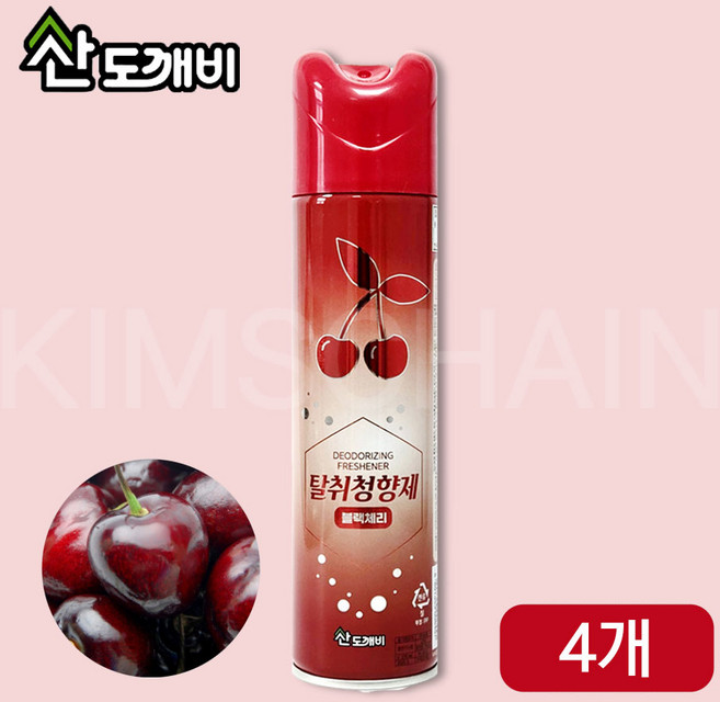 산도깨비 공기청향제 탈취청향제 블랙체리향, 4개, 300ml