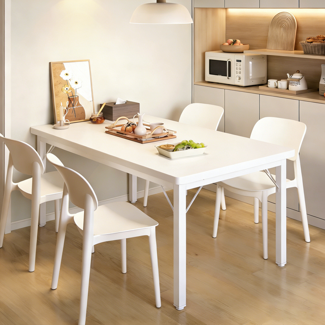 Kurua 철제 다용도 4인 식탁 LPM사각 테이블, 4인용, 마블