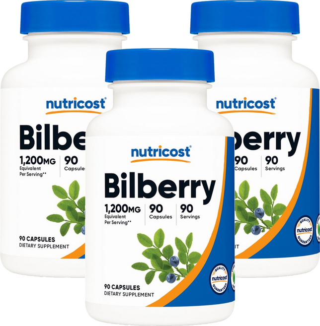 뉴트리코스트 빌베리 1200mg 캡슐, 90정, 3개
