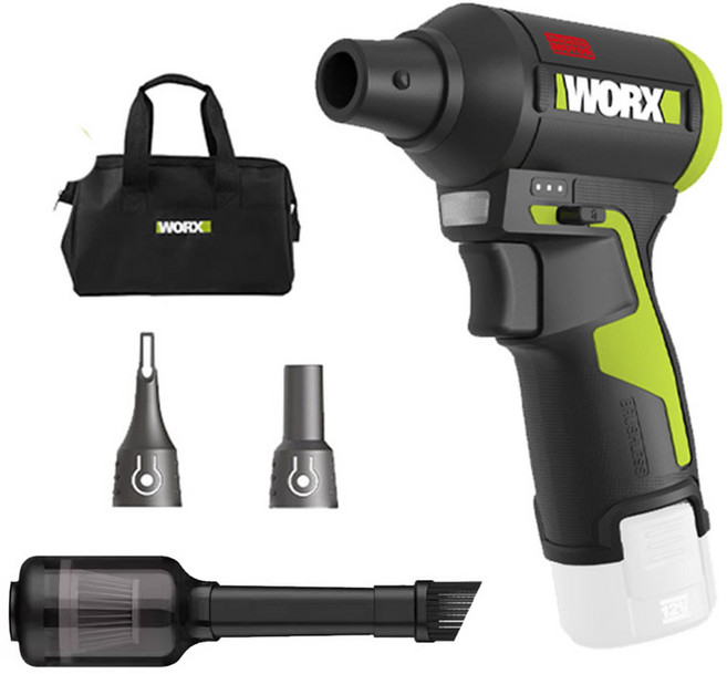 웍스 WU094 청소기세트 미니 송풍기 12V 에어건 제트팬 더스트건 세차용 소형 너구리해외쇼핑, 1개