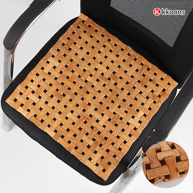 꾼스 여름 시원한 대나무 방석 소파 차량용 마작 방석 45x45cm, 격자무늬 대나무방석 45x45xm 대형