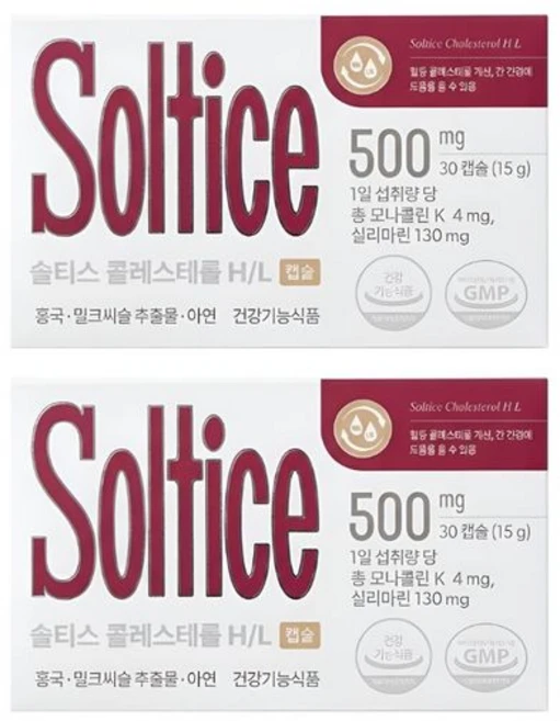 솔티스 콜레스테롤 HDL LDL 500mg x 30캡슐 2박스, 30정 - 쿠팡
