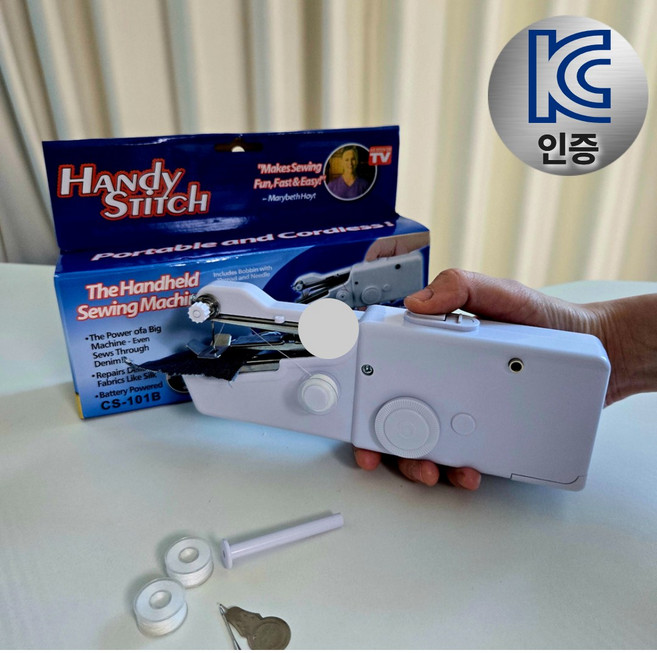 슈렌다 KC인증 휴대용 핸드 미싱기 자동 미니 재봉틀, 아이보리