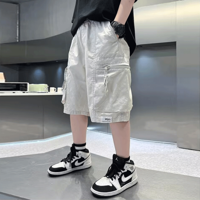 여름 아동주니어 양포켓 카고 하프팬츠