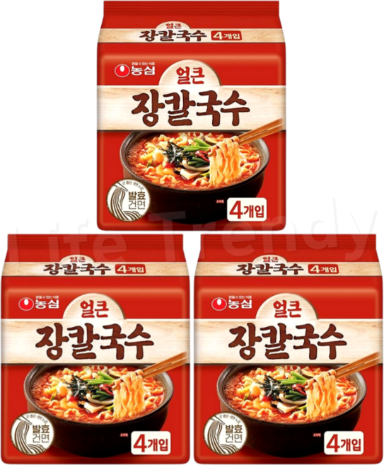 농심 얼큰 장칼국수 412g, 3팩