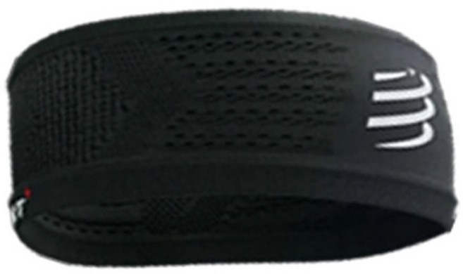 Compressport 寬版 止汗呼吸頭帶 閃光系列, 3.0黑, 1個