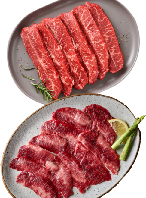 [빌리푸드] 청정 수입 소고기 부채살200g+업진살200g 구이용, 1세트, 400g