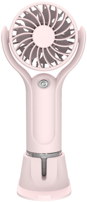 5세컨즈 휴대용 미니 미스트 가습기 핸디 냉각 선풍기, 미스트 가습기 핸디 냉각 선풍기 R27, 핑크