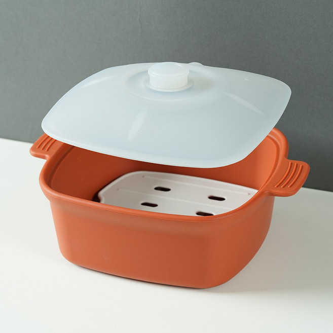 소노리떼 국산 실리콘 사각 멀티찜기 1200ml, 1개, 캐러멜