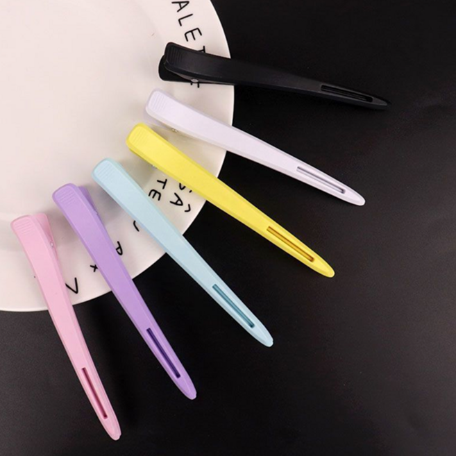 블링모어 자국없는 실리콘 미용핀 논슬립 컬러 헤어집게 6P 세트, 1세트, 혼합색상 6개