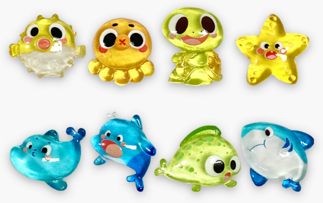 대용량 바다 속 친구들 ver4 데코파츠 8종 50개입 도매 데코덴 꾸미기 재료 부자재