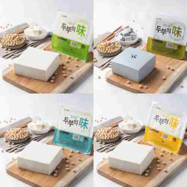 [산미르] 탱글한 푸딩같은 두부 4개입, 1개, 산미르 맑은콩 두부의미 300g, 300g