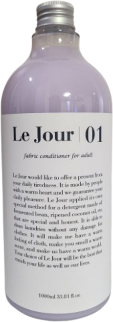 [국내정품] LE JOUR 르주르 일반 섬유유연제 실내건조 식물성원료 라벤더향 고농축섬유유연제 피부자극최소화 세제 라벤더오일 세제잔여물제거 잔향감 지속성우수, 2개, 1L