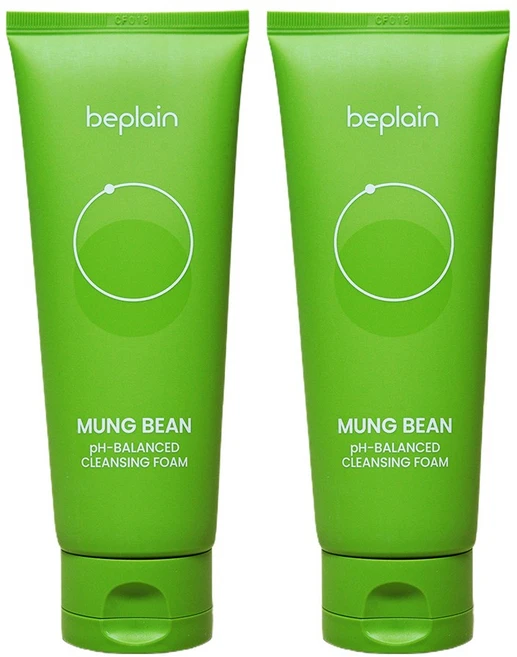 비플레인 녹두 약산성 클렌징폼 더블 세트, 160ml, 2개 - 쿠팡