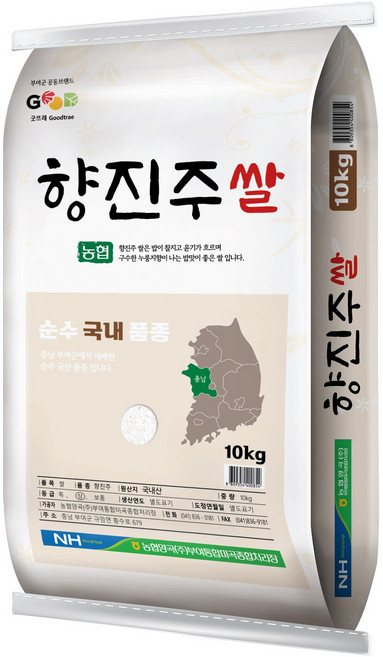 [충청 부여쌀] 향진주 상등급 누룽지향 굿뜨레 우리농산물, 1개, 10kg