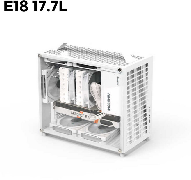 BENNIU E18 미니타워케이스 조립컴퓨터 본체 mATX/ITX지원 17.7L, E18 케이스, 1개