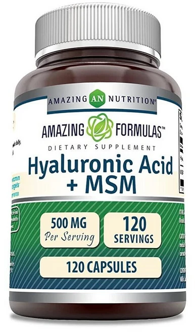 Amazing Formulas 히알루론산 MSM 보충제 | 500 Mg 120 캡슐 GMO 프리 글루텐 미국 제조 485976, 1개, 120정 - 쿠팡