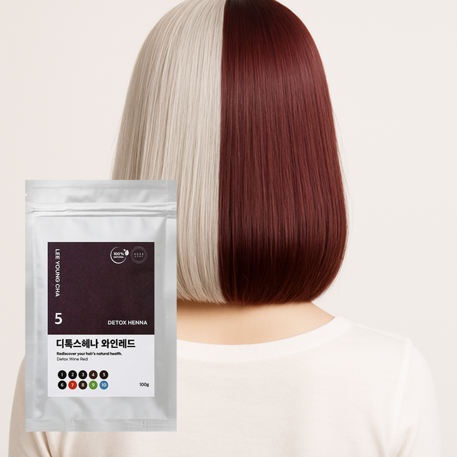 이영차 천연헤나 100g 새치 흰머리 순한 PPD없는 염색약 가루, 와인레드, 1개