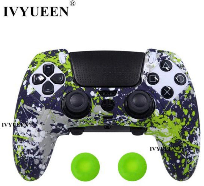 인쇄 케이스 엘리트 컨트롤러용 변환 PS 물 실리콘 5 듀얼센스 컨트롤용 스킨 보호 플레이스테이션 IVYUEEN 엣지, 1개, [06] Graffiti J