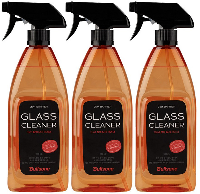 불스원 3in1 장벽 유리 크리너, 600ml, 3개