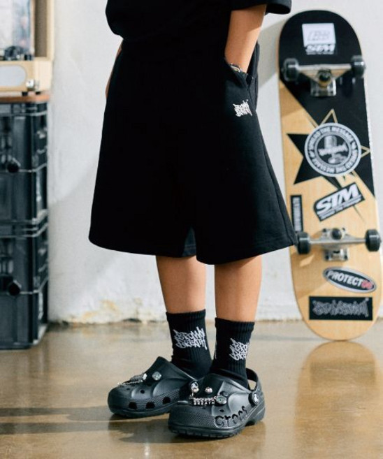 브라운브레스 KIDS brownbreathkids KIDS TAG COTTON SHORTS - BLACK