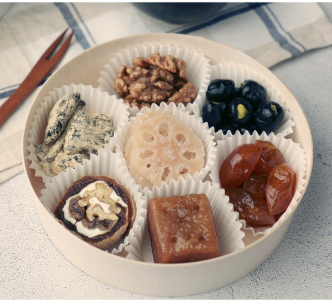 [보자기+노리개+쇼핑백] 꽁블리떡 한식디저트 원형 세트 상견례 선물세트 이바지 외국인 도라지정과 호두강정 개성약과 곶감말이 올리브정과 선물추천 세트, 1개, 210g