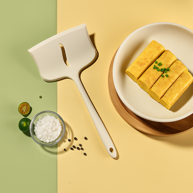 라우펜리히 프리미엄 실리콘 뒤집개 와이드, 1개, 베이지