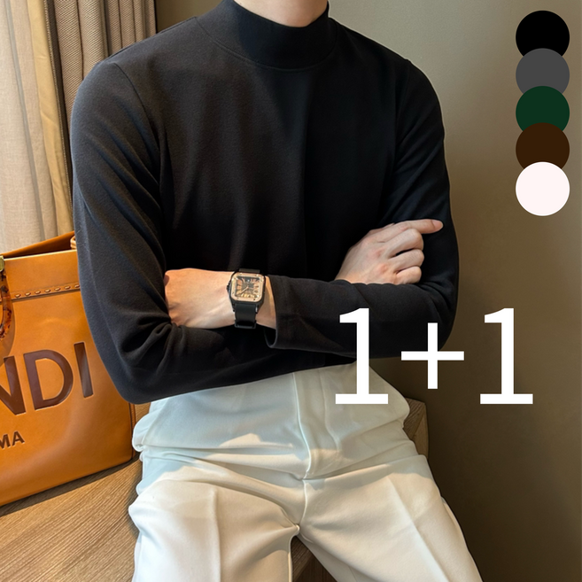 [1+1] 디어썸 남자 머슬핏 반폴라 베이직 목티