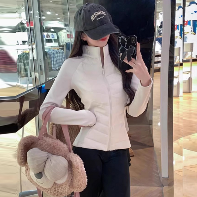 허밍 여성 경량패딩 오리털 슬림핏 패딩자켓