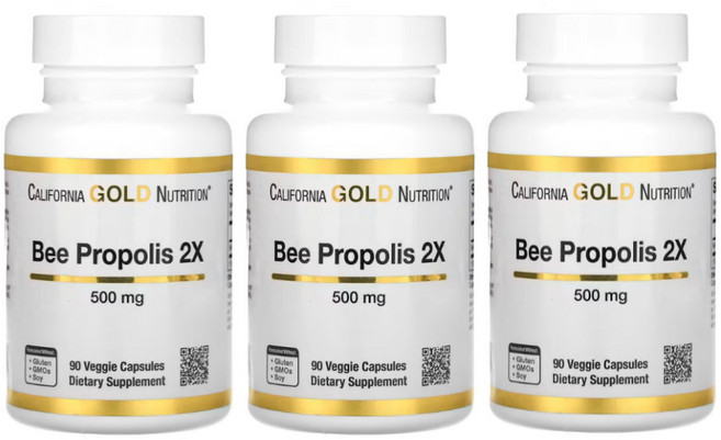 CGN 캘리포니아 골드 프로폴리스 240정 2팩 2X 500mg California Gold Nutrition Bee Propolis 2X, 90회분, 3개