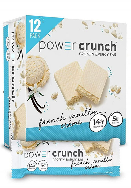 Power Crunch 파워 크런치 프로틴 에너지 바 오리지날 프렌치 바닐라 크림 40g x 12바 단백질, 12개