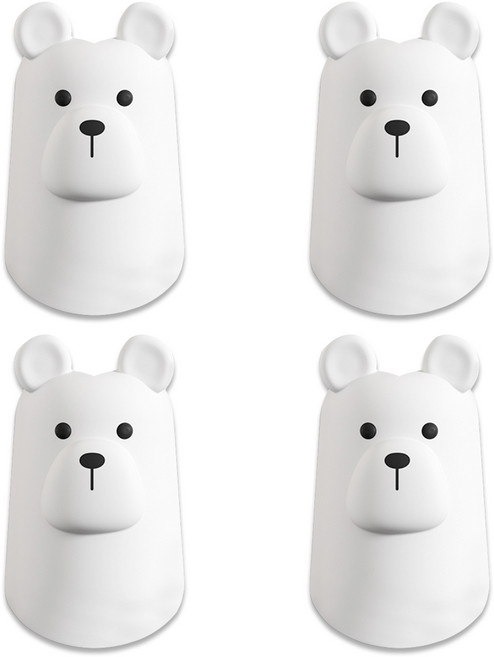 롱베어 실리콘 코너 모서리 보호대, 4개, 화이트