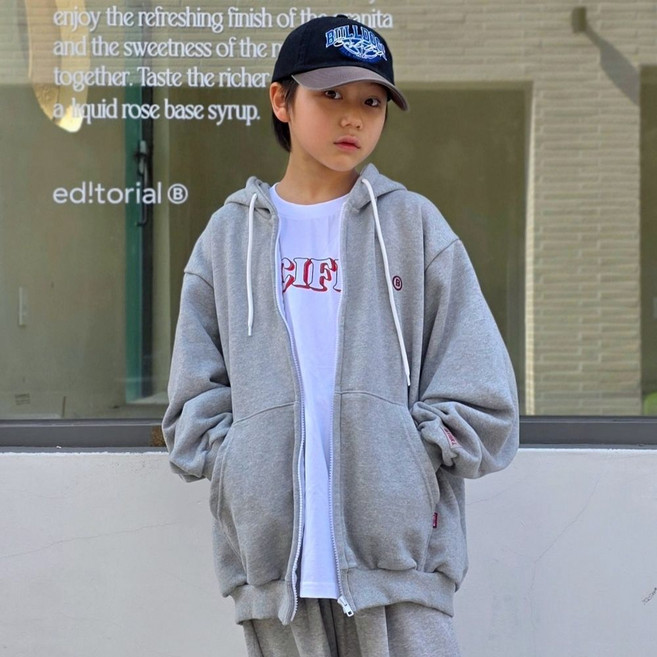 (미니얀) 초등학생 주니어 아동 공용 캠프후드집업 트레이닝 점퍼