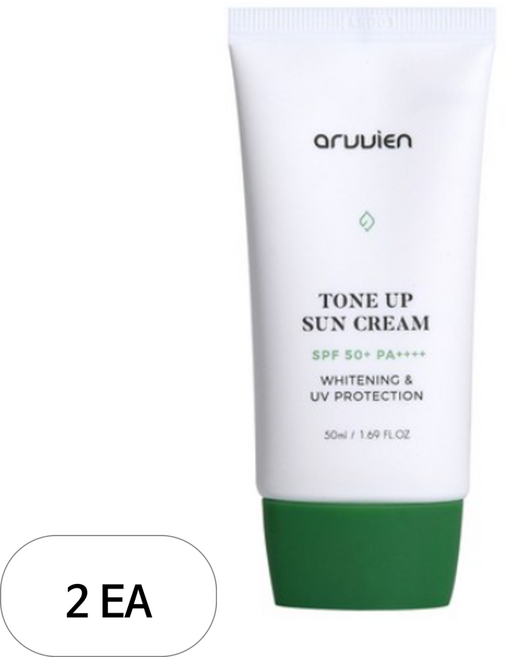 아르비엔 비건 무기자차 톤업 선크림 SPF50+ PA++++, 50ml, 2개