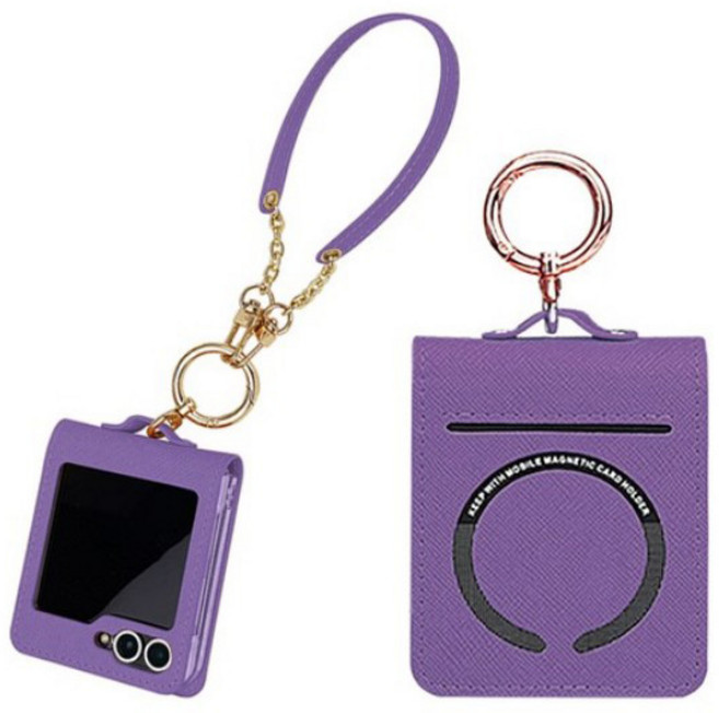 오엔이 레더 포켓 맥세이프 Z플립 손목스트랩 핸드폰 케이스