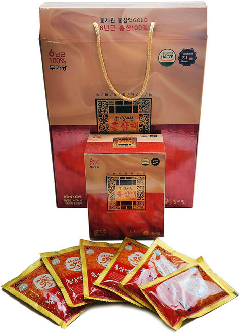 홍제원 홍삼 100% 액기스 골드 60팩 100ml, 홍삼액기스골드60포, 1개
