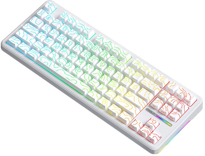 AULA F87 Pro 3모드 기계식 키보드, 제조사축, 익스트림 위즈덤축, 화이트 컨투어 라인
