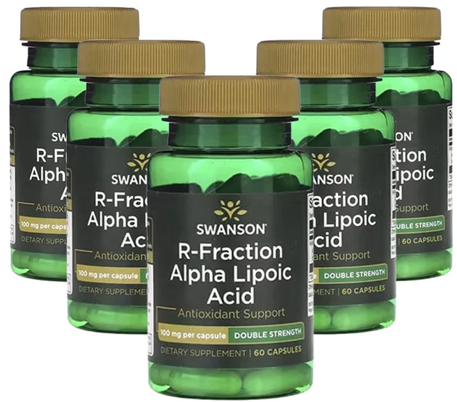 스완슨 R-프랙션 알파 리포산 더블 스트렝스 100mg 60캡슐, 5개, 60정 - 쿠팡