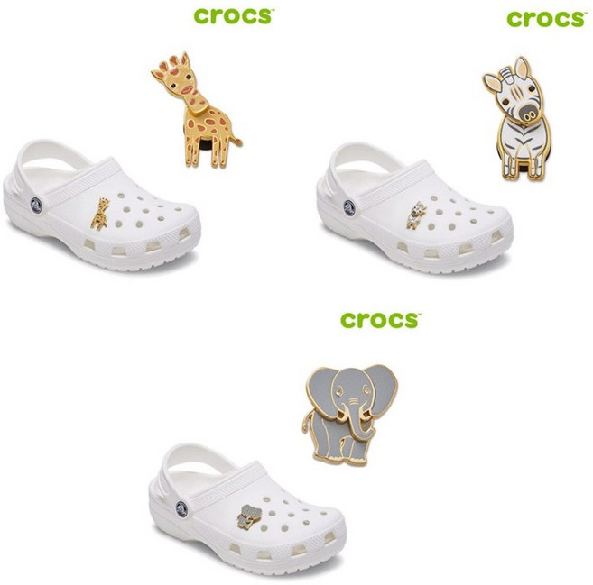 크록스 [2001아울렛분당점] 정품 에나멜 동물 지비츠 <기린 꼬끼리 얼룩말>