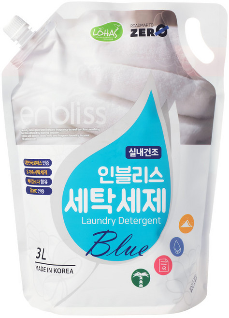 인블리스 베이킹소다 블루 실내건조 세탁세제 리필 3L, 1개